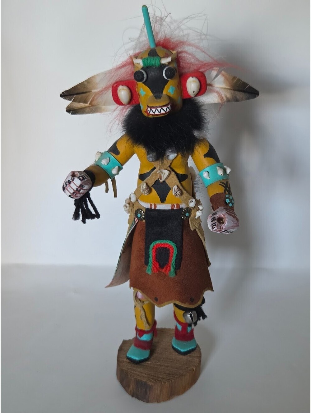 Signed Ahote Kachina Doll by Aleta Beqay Handcrafted Native American Figure